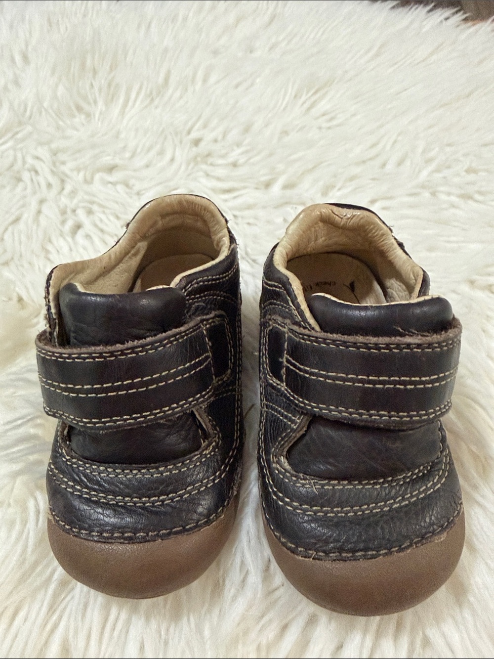 Baby Stride Rite Brown Leather Velcro Sneakers Size Size 5